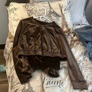 Brown two piece cropped set